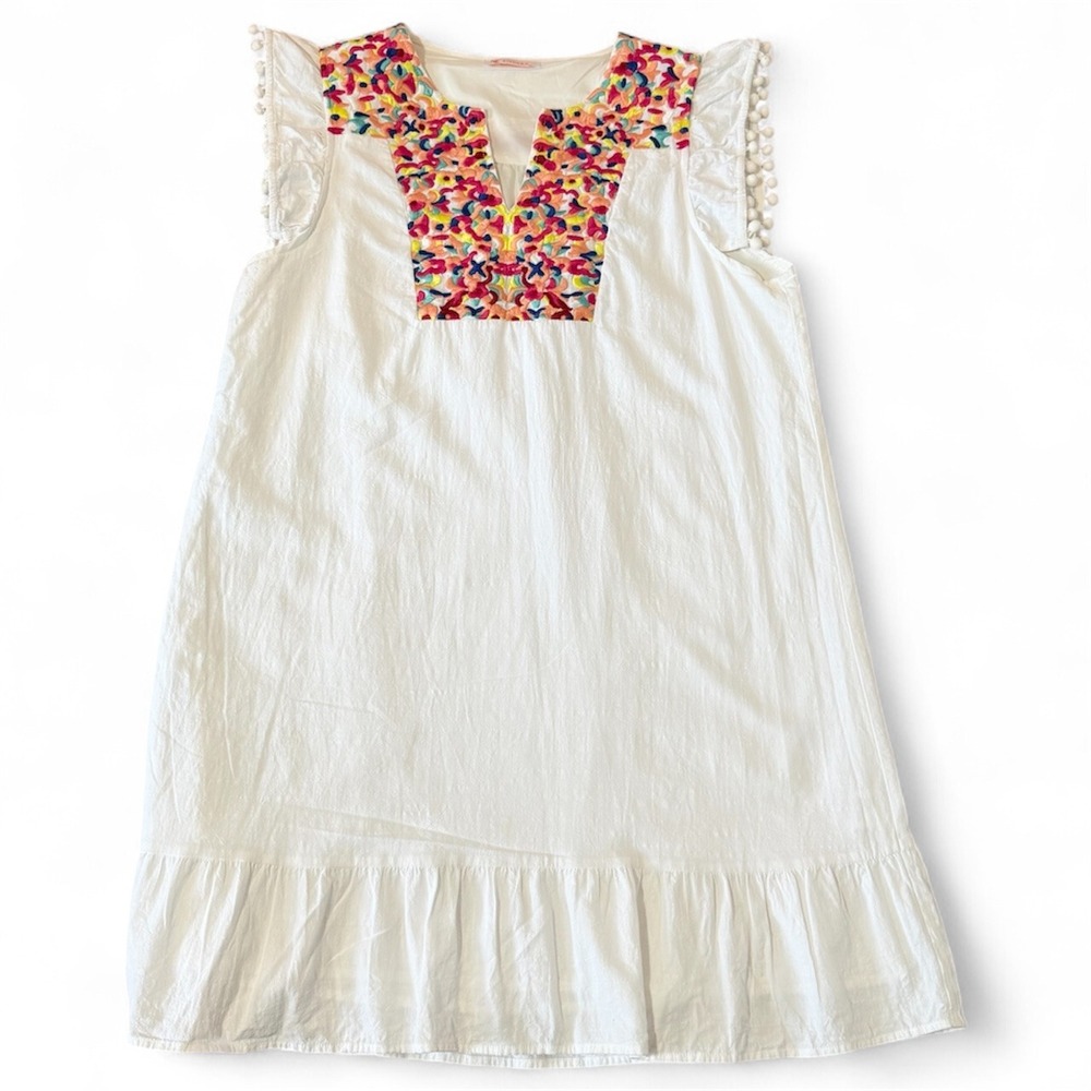 White Embroidered Sleeveless Midi Dress - Brand Unknown